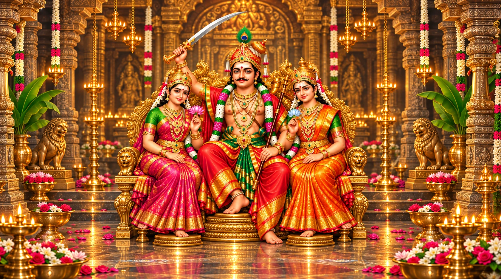 Sri Madurai Veerayah with his consorts